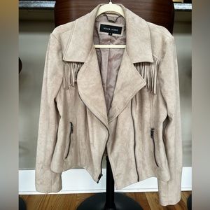 Suede fringe moto jacket